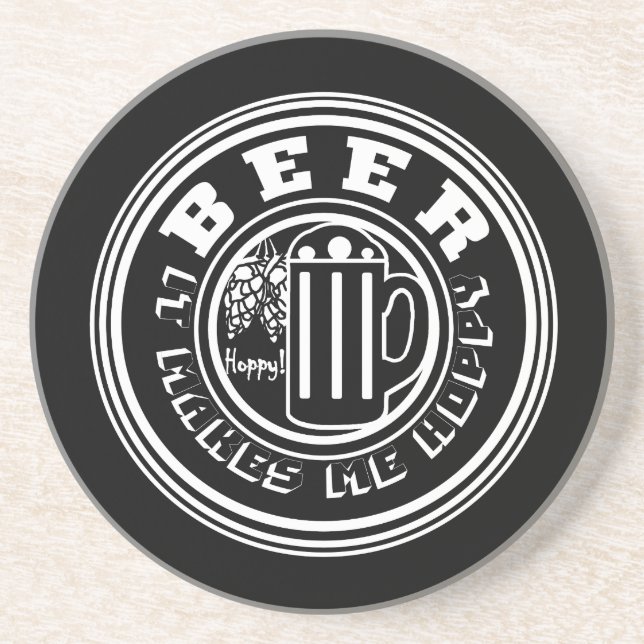 Porta-copos Beer It Makes Me Hoppy (Frente)