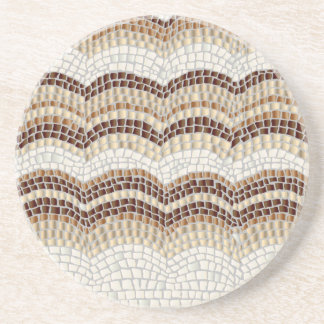 Porta copos bege da bebida do arenito do mosaico