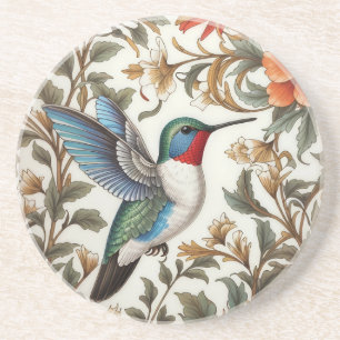 Porta-copos Beija-flor Voador Inspirado em William Morris