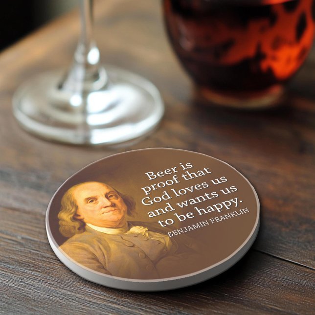 Porta-copos Ben Franklin Beer Cote (Sandstone Coaster)