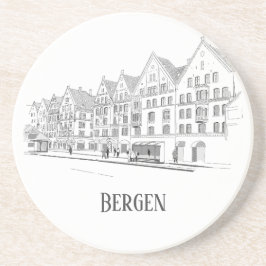 Porta-copos Bergen Norway Streetscape Linda Linha