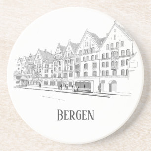 Porta-copos Bergen Norway Streetscape Linda Linha