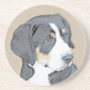 Porta-copos Bernese Mountain Dog Puppy Painting - Arte Origina