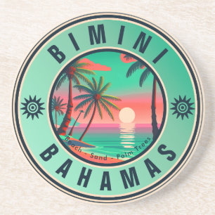 Porta-copos Bimini Bahamas Retro Sunset Viagem Souvenir 1950
