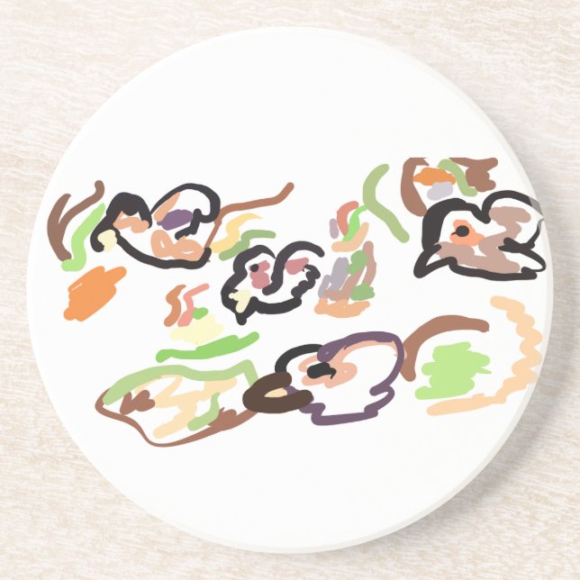 Porta-copos Birds and autumn (Frente)