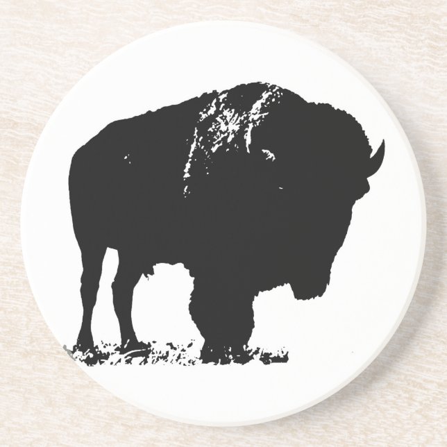 Porta-copos Bison Buffalo, Pop de Arte Negra (Frente)