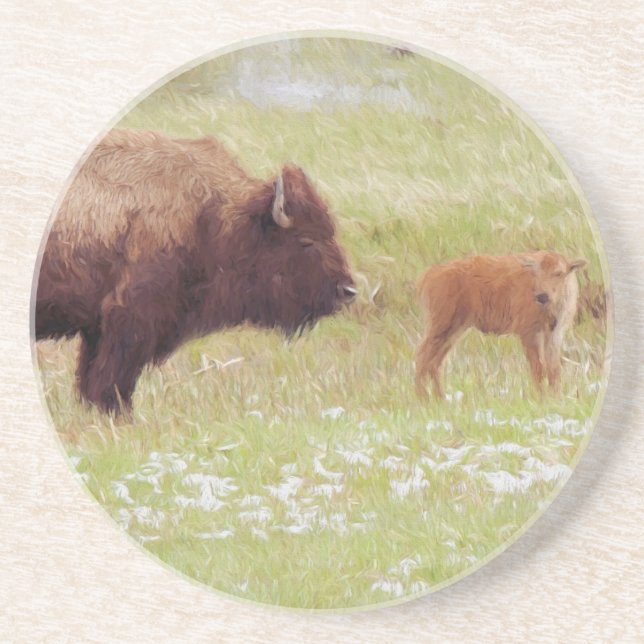 Porta-copos Bison e Calf em Yellowstone (Frente)