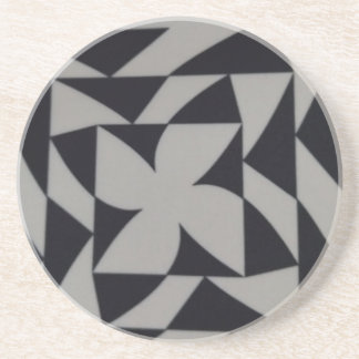 Porta-copos black and white abstact design coaster