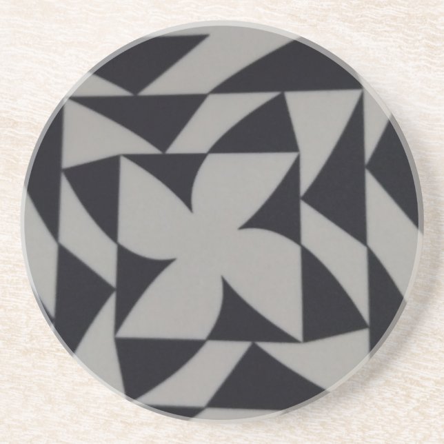 Porta-copos black and white abstact design coaster (Frente)