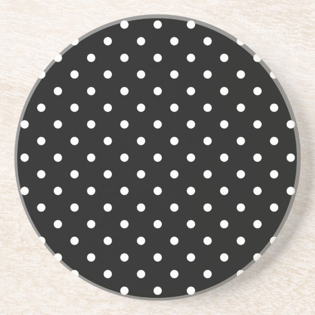 Porta-copos Black and white Polka Dots (Frente)