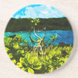 Porta-copos Black Sand Beach na estrada para Hana Maui Abstrat