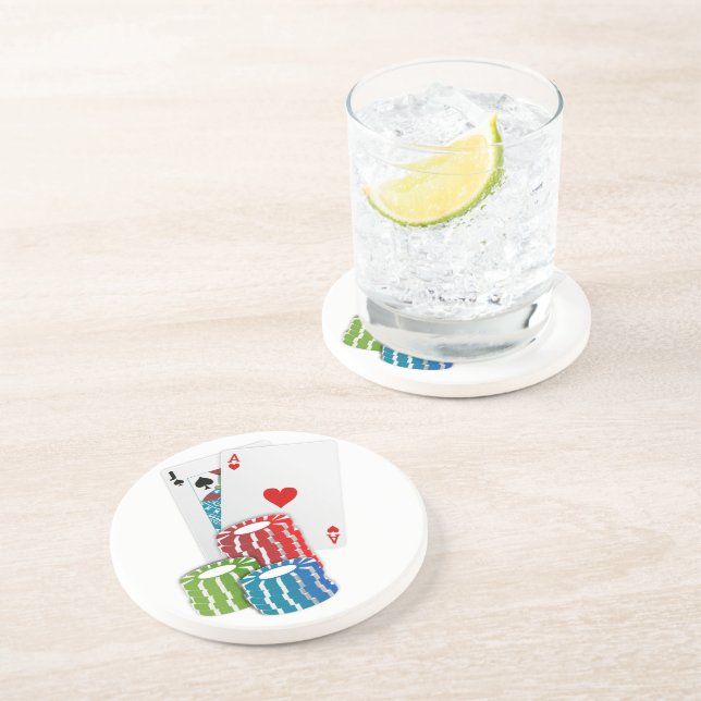 Porta-copos Blackjack com Chips Poker (Lateral)