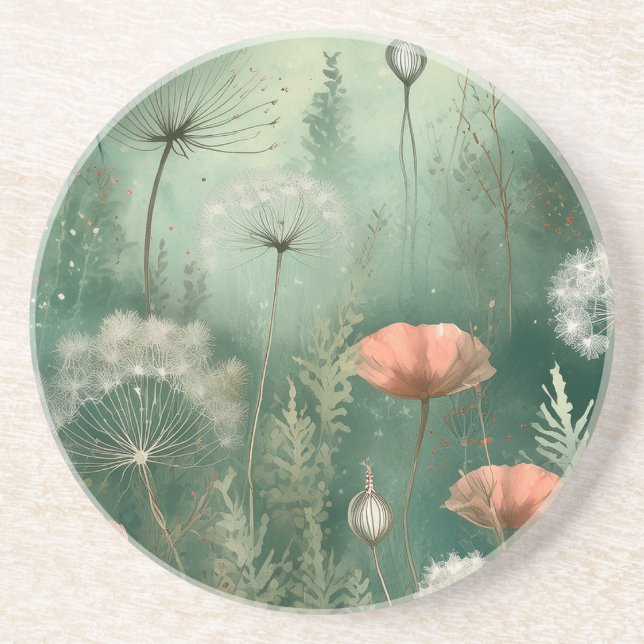 Porta-copos Blisas Botânicas: Flor Gerada por AI (Frente)