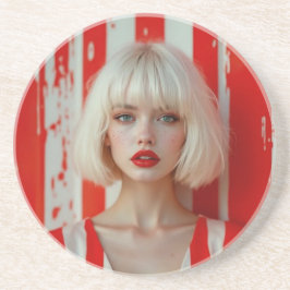 Porta-copos Blonde bob hair woman cinematic portrait