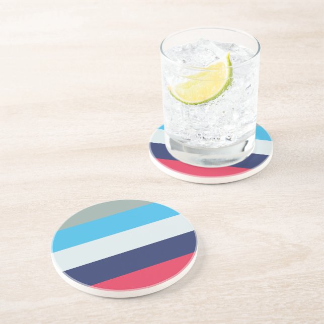 Porta-copos Blue And Burgundy Stripes (Lateral)