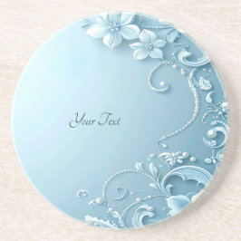 Porta-copos Blue Decorative Floral Sandstone Coaster