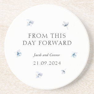 Porta-copos Blue Hydrangea Modern Wedn Favor Portas copos