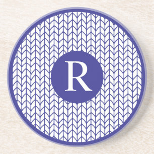Porta-copos BLUE LINE KNIT Sandstone Coaster + Inicial II