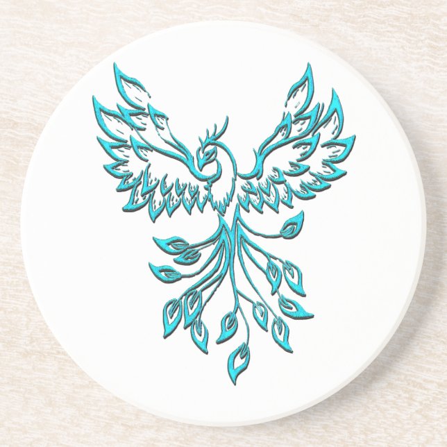 Porta-copos Blue Phoenix nasce em branco (Frente)