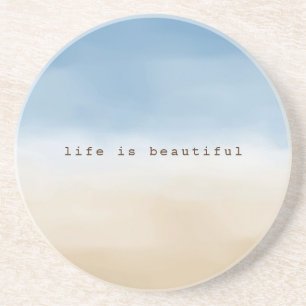 Porta-copos Blue Sky Beige Sand Ombre Watercolor personalizado