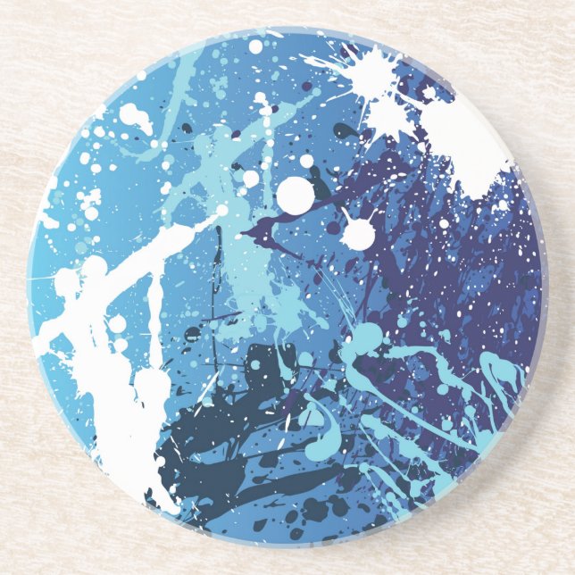 Porta-copos Blue Splatter (Frente)