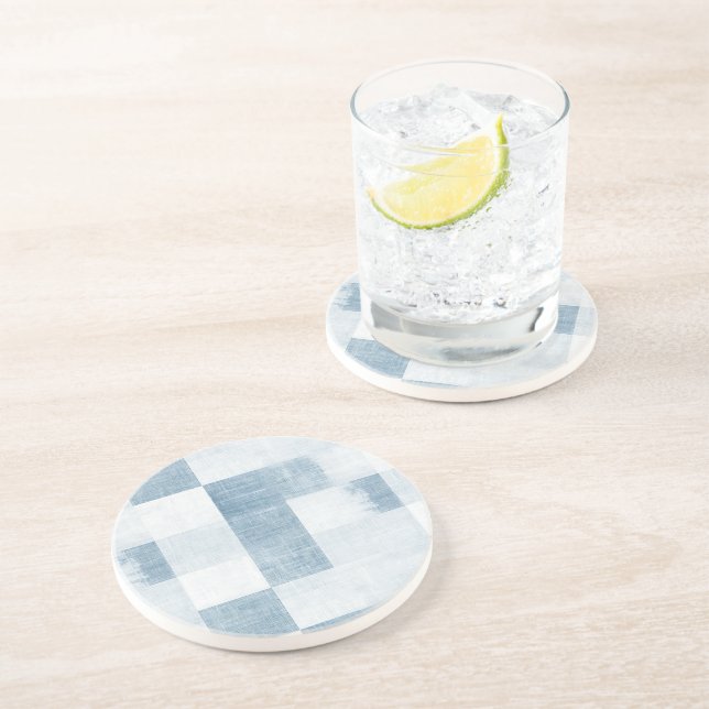 Porta-copos Blue White Denim Jean Stripes (Lateral)