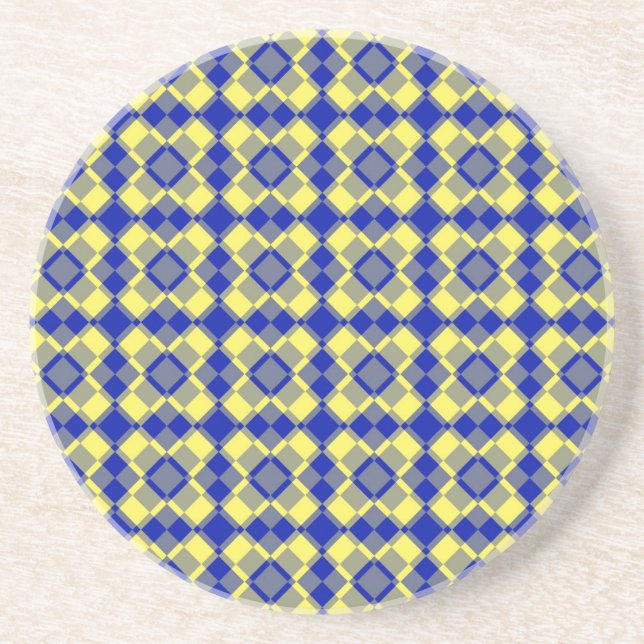 Porta-copos Blue Yellow Checker Argyle Pattern (Frente)