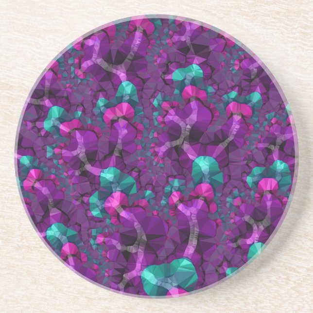 Porta-copos Boho Hippie Jewel Tone Colorido Fractal Poly Baixo (Frente)