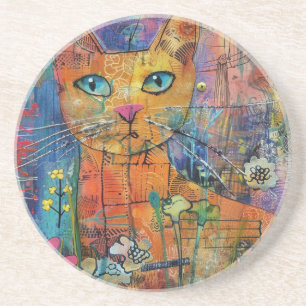 Porta-copos Boho Watercolor Cats - Terna Feline Art (8)