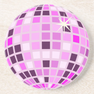 Porta-copos Bola de Disco Rosa Moderna