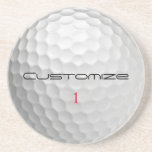 Porta-copos Bola de Golfe com Texto e Número Personalizados<br><div class="desc">Personalize esta imagem da bola de golfe com texto e número de sua escolha. Design único para o golfista casual para o profissional do Heart. Clássico e único, isso certamente impressionará seus amigos de golfe no próximo torneio.</div>