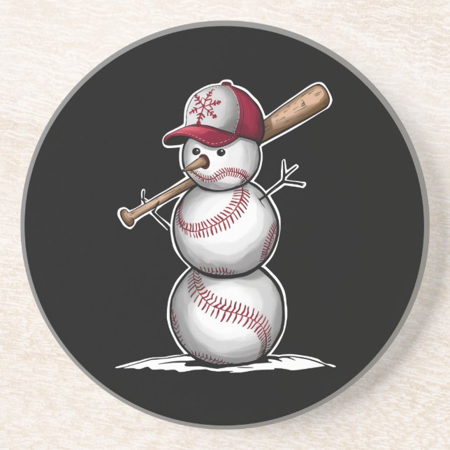 Porta-copos Bolas de Neve de Beisebol Presentes de Natal (Frente)