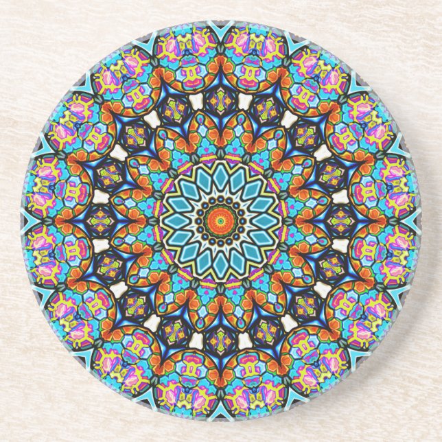 Porta-copos Bolas de Vidro Coloridas Mandala (Frente)