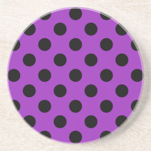 Porta-copos Bolinhas pretas em roxo