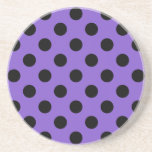 Porta-copos Bolinhas pretas na lavanda<br><div class="desc">Bolinhas pretas na lavanda</div>
