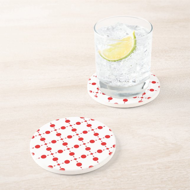 Porta-copos Bolinhas Vermelhas, Padrão de Bolinhas, Pontos, Po (Lateral)
