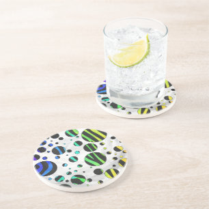 Porta-copos Bolinhas Zebra Black and Rainbow Impressão