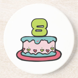 Porta-copos Bolo de aniversário de 8 anos