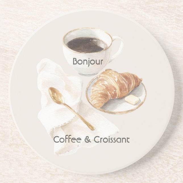 Porta-copos Bom dia Croissant & Café   (Frente)