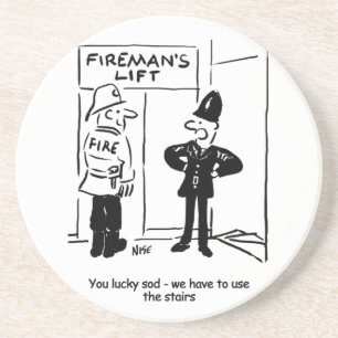 Porta-copos Bombeiro engraçado e policial de desenho animado