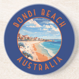 Porta-copos Bondi Beach, Austrália, Viagem Art Vintage