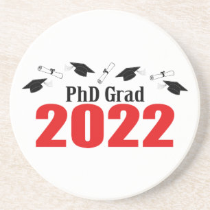 Porta-copos Bonés E Diplomas De PhD 2022 (Vermelho)
