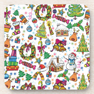 Porta copos bonita pintura de cãozinho de Natal