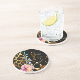 Porta-copos Bonito Glitter Dourada Impressão Animal Chamada Gl