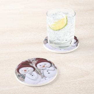 Porta-copos Bonito Natal Azul Snowman