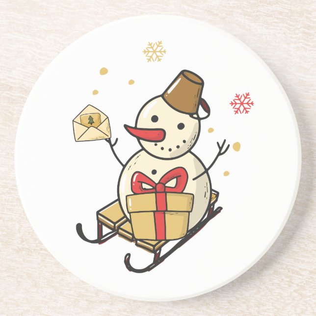 Porta-copos Bonito Neve Em Um Sled (Frente)