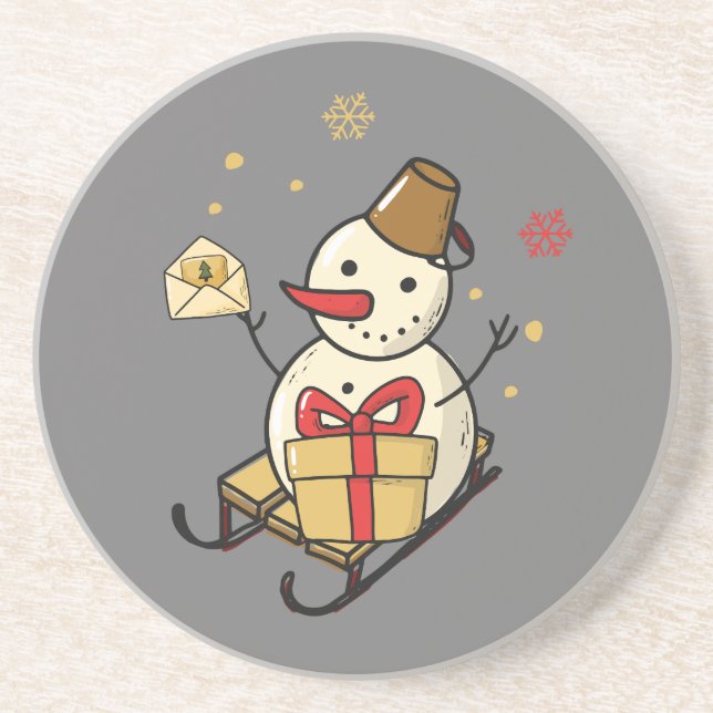 Porta-copos Bonito Neve Em Um Sled (Frente)