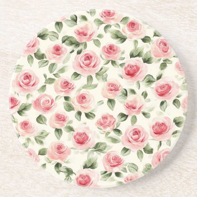Porta-copos Bonito Rosas Rosa Floral (Frente)