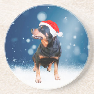 Porta-copos Bonito Rottweiler Cachorro Natal Santa Hat Estrela