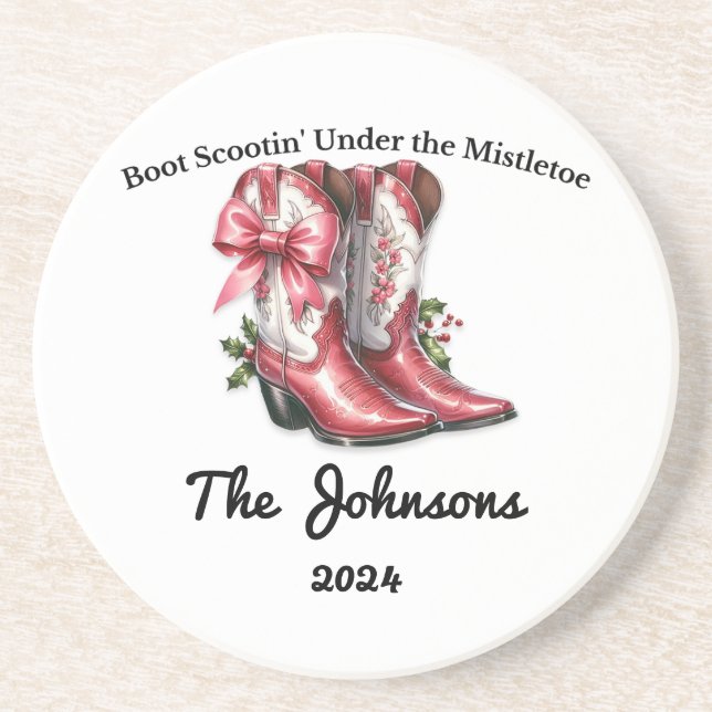 Porta-copos Boot Scootin' embaixo do Mistletoe (Frente)